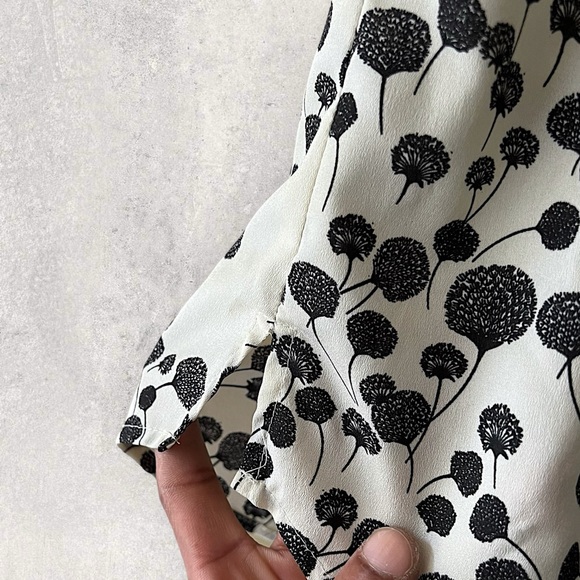 Women’s Stylish Top Elegant Shirt Silk Blouse Black & White - Picture 5 of 5